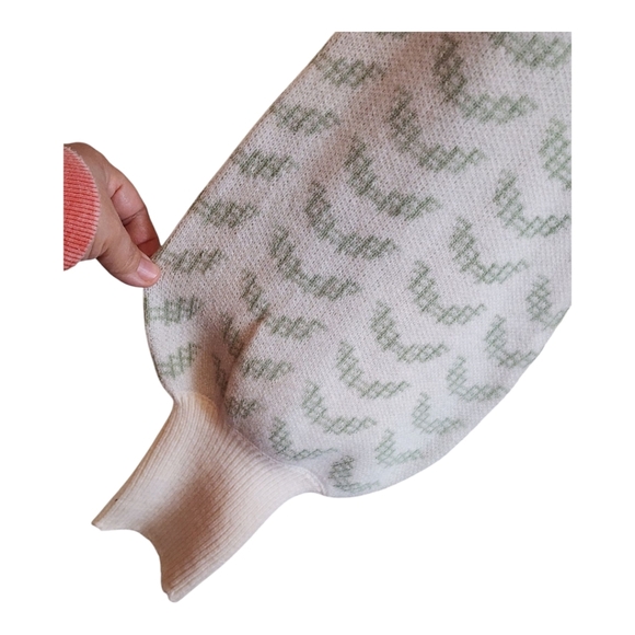 MABLE Floral Knit Ruffle Sweater Dress Puff Sleeves Cottagecore M - Picture 3 of 10